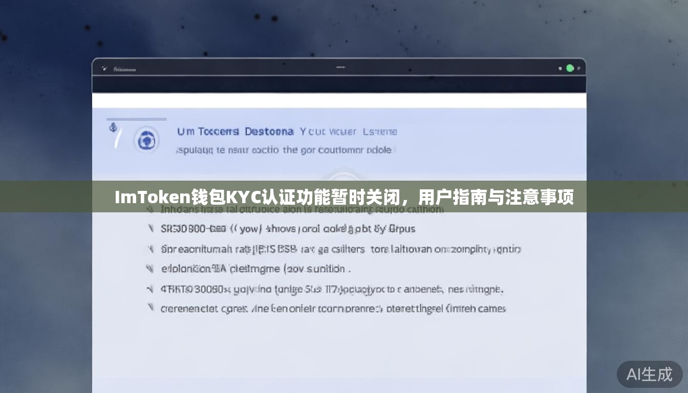 ImToken钱包KYC认证功能暂时关闭,用户指南与注意事项 ImToken钱包KYC认证功能暂时关闭,用户指南与注意事项