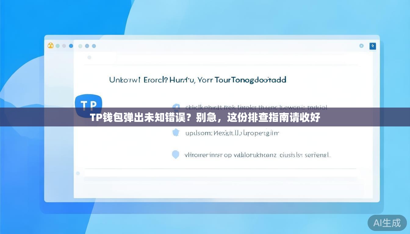 TP钱包弹出未知错误？别急，这份排查指南请收好