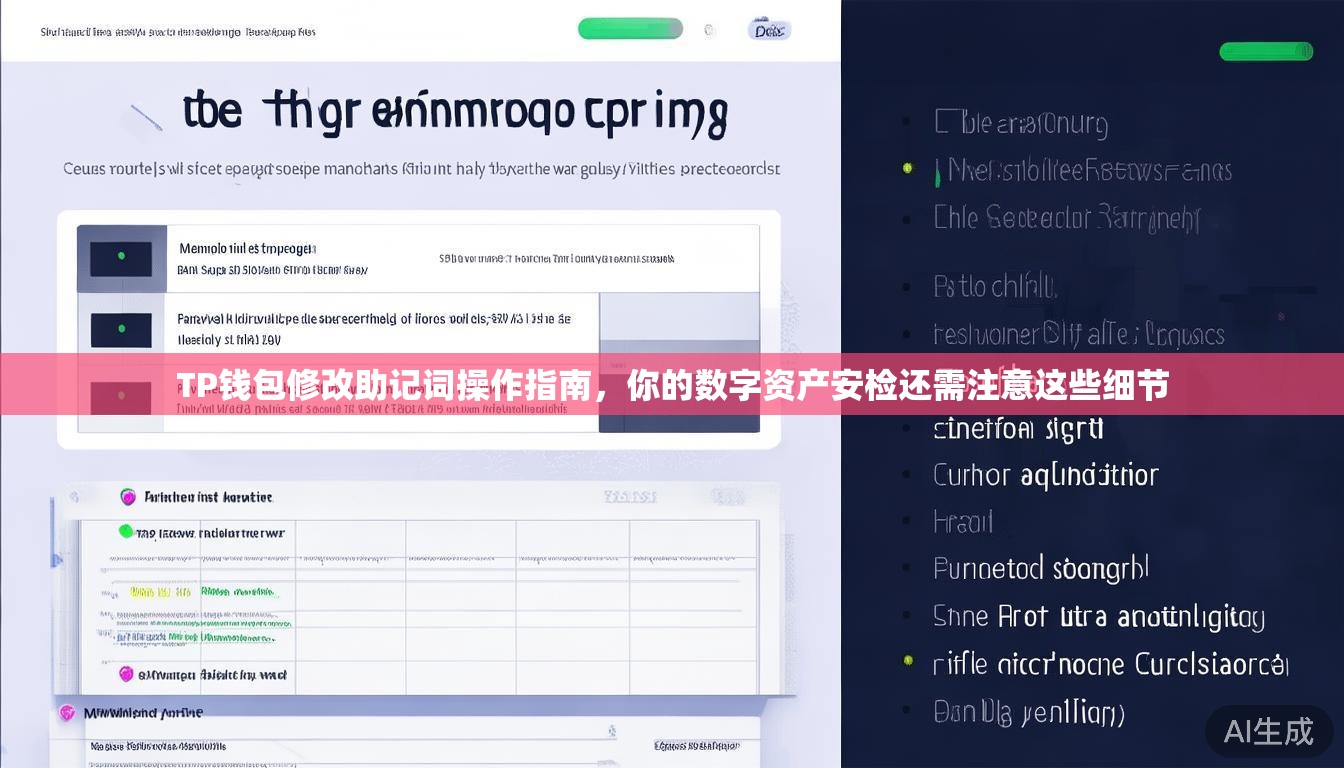 TP钱包修改助记词操作指南，你的数字资产安检还需注意这些细节